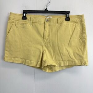 Market & Spruce‎ Women's 14 Madison Mid Rise Chino Shorts Yellow Daisy Duke 38X3